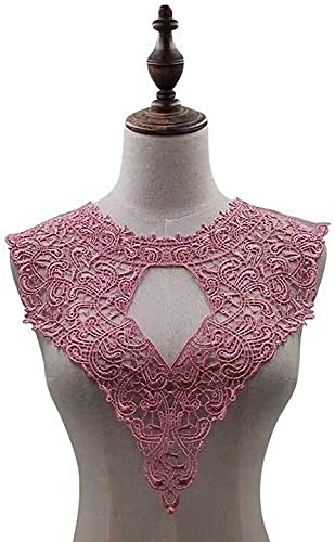 Stickerei Kragen-Aufkleber Spitzen-Ausschnittkragen, bestickte Applikation for Aufnähen, Aufnäher for DIY-Ausschnitt, Miedergürtel, Hochzeit, Braut, Ballkleid(Pink) von OTENG