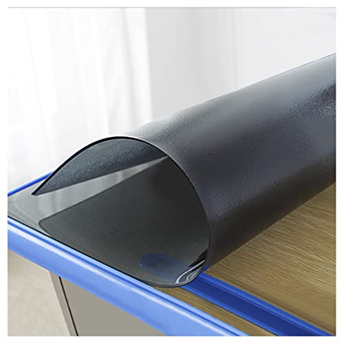 Tischdecke Transparent PVC-Tischschutz, Tischschutzfolie Wasserdicht,ölbeständig Schutztischdecke, füR Esstisch Und Schreibtisch, Matte Texture Black,100x105cm von OTIGA