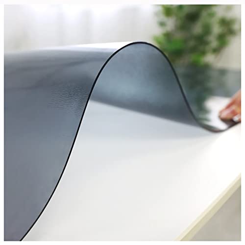Tischdecke Transparent PVC-Tischschutz, Tischschutzfolie Wasserdicht,ölbeständig Schutztischdecke, füR Esstisch Und Schreibtisch, Matte Texture Black,35x205cm von OTIGA