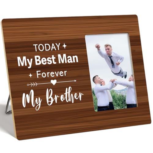 Bilderrahmen für Trauzeugen, "Today My Best Man Forever My Brother", Holz-Bilderrahmen für Tischwand, Trauzeugen, Geschenke vom Bräutigam, Geschenk für Bruder zur Hochzeit, Trauzeugen für Bruder von OTINGQD