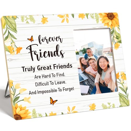 OTINGQD Bilderrahmen mit Aufschrift "Truly Great Friends Are Hard to find", Holz-Bilderrahmen für Tischwand, Freundschaftsgeschenke für Frauen, Freundschaftsgeschenke für Geburtstag, Weihnachten von OTINGQD