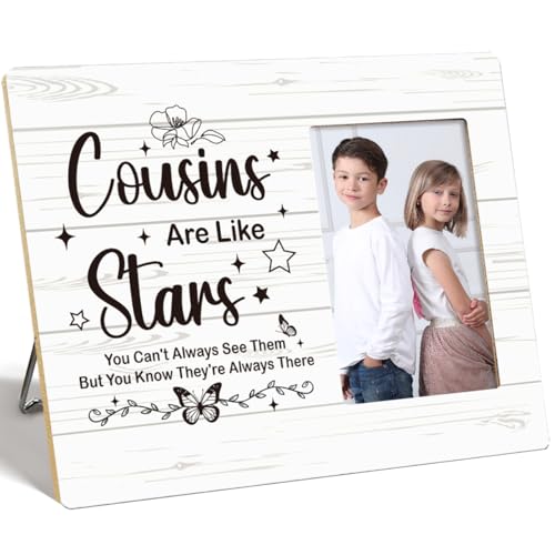 OTINGQD Cousins-Bilderrahmen, Geschenk für Cousins Are Like Stars, Holz-Bilderrahmen für Tischwand, Geschenke für Cousins, weibliche Männer, Langstrecken-Cousins, Cousins, Cousins, Geschenke für von OTINGQD