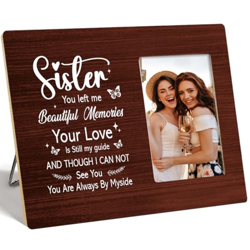 OTINGQD Myside Holz-Bilderrahmen für den Verlust der Schwester, Aufschrift "You Are Always by Myside", Geschenk für den Verlust der Schwester, Gedenk-Bilderrahmen von OTINGQD