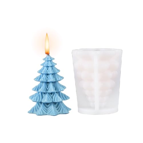 Weihnachtsbaum-Kerzen-Form, 1 x Weihnachts-Silikonform für Kerzenherstellung, Weihnachtsbaum, Süßigkeiten, Schokolade, Fondant, Epoxidharz-Formen für handgefertigte Seife, Aromatherapie von OTKARXUS