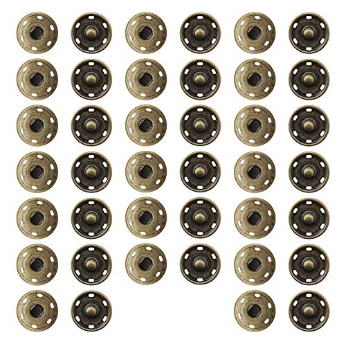 OTOTEC Druckknöpfe zum Aufnähen, 30 mm, Kupfer, für Jacken, Windjacken, Nähzubehör, Antik-Bronze, 20 Sets von OTOTEC