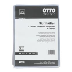 Sichthüllen transparente, dokumentenechte PP-Folie 80µm, 100 Stück für DIN A4, oben und seitlich offen von OTTO OFFICE