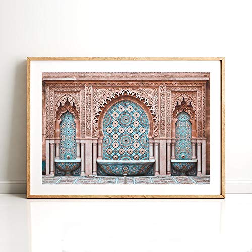 Marokko Arch Chic Poster und Kunstdruck Retro Orientalische Boho Wand Bilder Leinwand Gemälde Moderne Bilder Wohnzimmer Dekoration Wohnkultur 50x70cm Ungerahmt von OTURRI