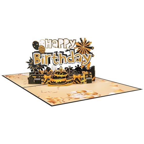 OUBEIDUO 3D-Popup-Geburtstagskarte, Popup-Geburtstagskarte mit Umschlag und Notizkarten, Happy Birthday, Popup-Karte, Kinder, Erwachsene von OUBEIDUO