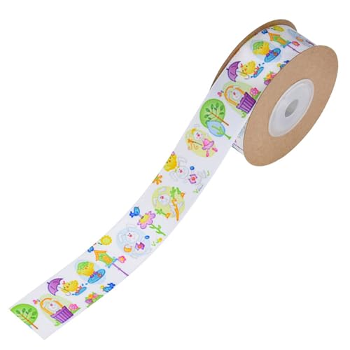 OUBEIDUO Buntes Stoffband zum Verpacken, schönes gemustertes Band, dekoratives Band zum Basteln und Scrapbooking von OUBEIDUO