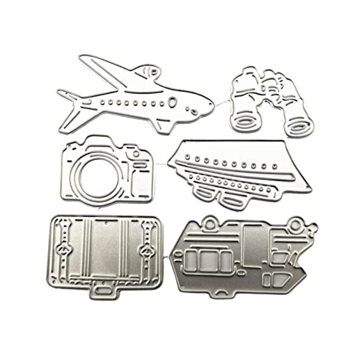 OUBEIDUO Metall-Stanzformen, Flugzeugschiff, Kamera, Auto, Metall-Stanzschablone, Scrapbooking, Prägeform von OUBEIDUO