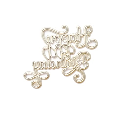 OUBEIDUO Metall-Stanzformen, Happy Birthday, Metall-Stanzformen, Scrapbooking, Schablone, Kartenprägung, Fotoalbum, Vorlage, Dekoration, Dekoration von OUBEIDUO