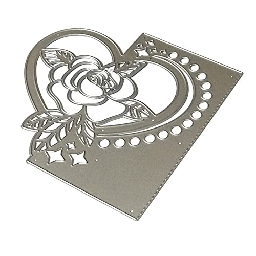 OUBEIDUO Metall-Stanzformen, Valentinstag-Herz-Blumen, Metall-Stanzschablone, Schablone, Scrapbooking, Album von OUBEIDUO