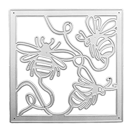 OUBEIDUO Metall-Stanzformen, drei Honigbienen, Metall-Stanzformen, Stempel, Schablonen für Prägung, Scrapbooking von OUBEIDUO