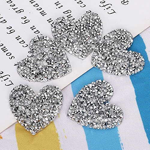 10 Stück Herzförmige Strass-Applikationen, 4 Cm, Hot-Fix-Strasssteine ​​für Kleidung, Accessoires, Schuhe, Dekoration (22.00) von OUCRIY