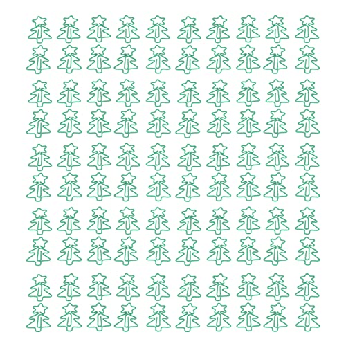 100 Stück Büroklammern, Niedliche Grüne Weihnachtsbaum-Büroklammern, Metall-Büroklammern, Klammern, Lesezeichenklammern, Dokumentenorganisation, Bürozubehör von OUCRIY