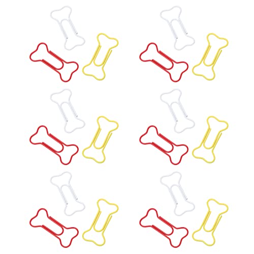 100 Stück Büroklammern in Knochenform, Rostfreier Beschichtungsprozess, Erhöhte Rutschfestigkeit, Niedliche Metallische Büroklammern für das Büro von OUCRIY