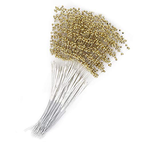 100 Stück Perlen Sticks Tragbare ABS DIY Dekoration Zubehör für Hochzeit Party (Gold) von OUCRIY