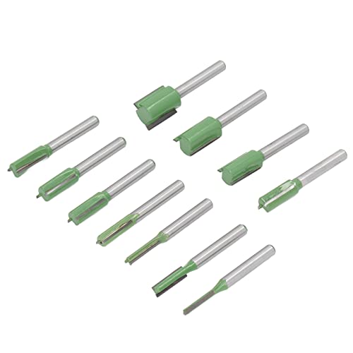 11PCS 6mm Schaft Router Bits Wolfram Stahl Legierung Einzigen Doppel Flöte Gerade Bit für Trimmen Schnitzen von OUCRIY