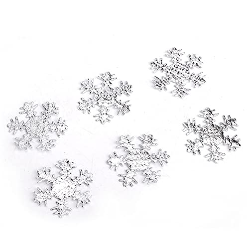 300 Stück Schneeflocken Ornament Schneeflocken Konfetti Weihnachten Deko Zubehör Schneeflocken Urlaub Ornament (Schneeflocken-Konfetti) von OUCRIY