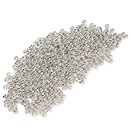 500 Stück Runde Abstandshalter, Quetschperlen, Runde Abstandshalter, Lose Stopper, Terminatoren, Tipps für Halsketten, Armbänder, DIY (Silber) von OUCRIY