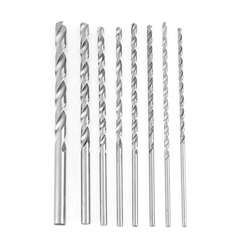 Bohrer-Set, Industriebohrfutter, 8-teilig, Spiralbohrer, gerader Schaft, aus Schnellstahl, extra lang, 410 mm, für manuelles Werkzeug für Holzbohrer, Settwist Mini von OUCRIY