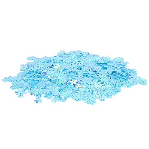 Konfetti, Blumenform, Glitzer-Pailletten, Spangles für Party, Hochzeit, Streuteil, Dekoration, Zubehör (blaue Farbe) von OUCRIY