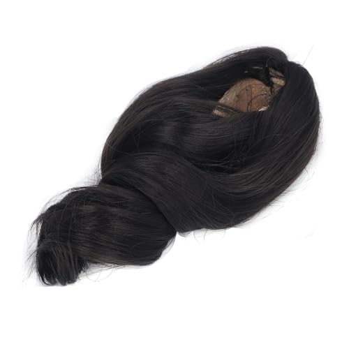 OUCRIY Puppenhaar-Perücke, 1/6, 15,5–17,5 cm Kopfumfang, Weiche, Seidige Puppenperücke, Langes Lockiges Haar (Schwarz) von OUCRIY