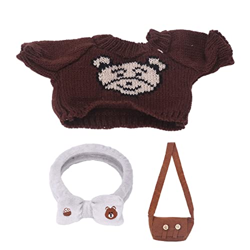 OUCRIY Puppenkleidungszubehör Puppenpullover Haarband Umhängetasche Niedliche DIY Puppenkostümkleidung für 11,8-Zoll-Mädchenpuppen von OUCRIY