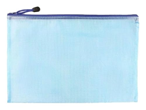 A3-Plastikhüllen, Zip-Lock-Beutel, wasserdichter, durchsichtiger Aktenordner, Mesh-Reißverschlusstasche, Dokumentenhülle for Schule, Büro, Hausaufgaben, Reisen(Blue 100PCS) von OUDILIAN