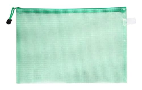 A3-Plastikhüllen, Zip-Lock-Beutel, wasserdichter, durchsichtiger Aktenordner, Mesh-Reißverschlusstasche, Dokumentenhülle for Schule, Büro, Hausaufgaben, Reisen(Green 100PCS) von OUDILIAN