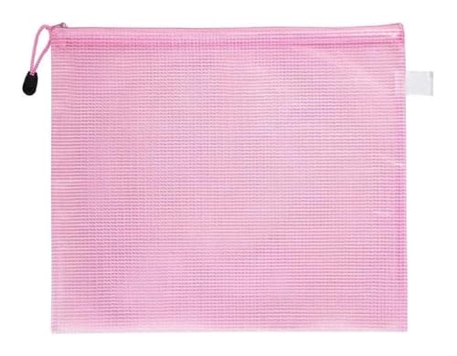 A3-Plastikhüllen, Zip-Lock-Beutel, wasserdichter, durchsichtiger Aktenordner, Mesh-Reißverschlusstasche, Dokumentenhülle for Schule, Büro, Hausaufgaben, Reisen(Pink 100PCS) von OUDILIAN