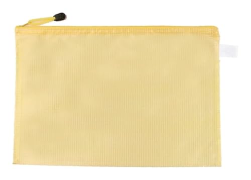 A3-Plastikhüllen, Zip-Lock-Beutel, wasserdichter, durchsichtiger Aktenordner, Mesh-Reißverschlusstasche, Dokumentenhülle for Schule, Büro, Hausaufgaben, Reisen(Yellow 100PCS) von OUDILIAN