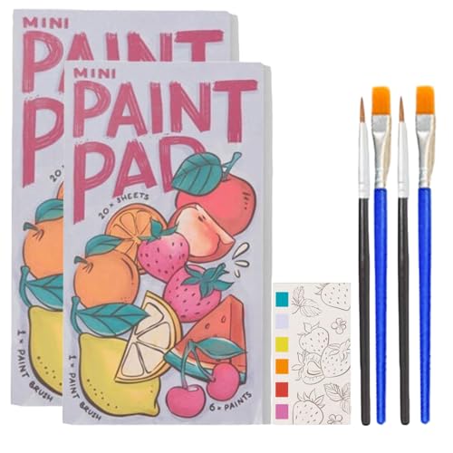 OUDIOHAI Pocket Watercolor Painting Book, 2psc Aquarellfarben-Sets für Kinder, Sauberes Ausmalen für Handwerksgeschenke, Tragbares Aquarell-Malbuch Im Taschenformat, für Anfänger von OUDIOHAI