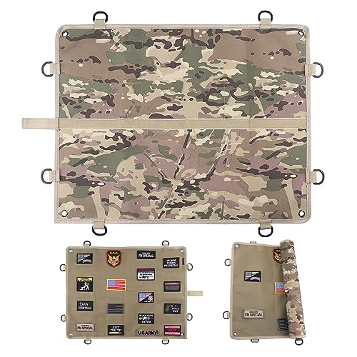 Patches Klett Organizer, Wand Kletttafel Klettmatte, Taktisch Militär Klettwand, Klett Display Tafel, Faltbar Aufhängung Patch Klett Board (60 * 45CM-C) von OUGPIU