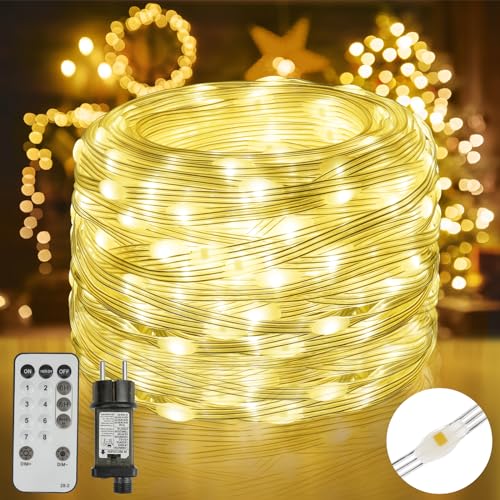 Lichterkette aussen 30M, 300LED 8Modi Lichterkette Weihnachtsbaum IP67 Wetterfest Funkelnde Lichterketten für Weihnachtsdekoration Garten Balkon Deko Zimmer von OUILA