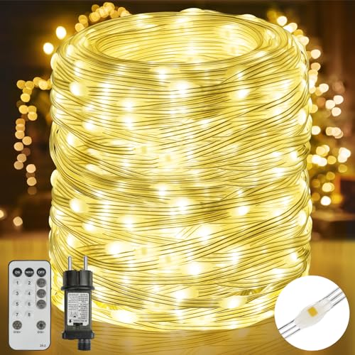 Lichterkette aussen 50M, 500LED 8Modi Lichterkette Weihnachtsbaum IP67 Wetterfest Funkelnde Lichterketten für Weihnachtsdekoration Garten Balkon Deko Zimmer Beleuchtung Hochzeiten von OUILA