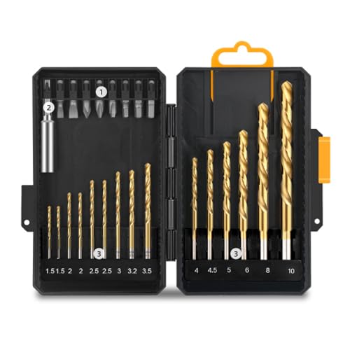 Bohrer-Sets, multifunktionale, leichte Bohrer und Schraubendreher-Set für Holz, Metall, Zement, Bohren und Schrauben, Schlagschrauber-Bit-Set (24 piece set CRV batch head and drill bit) von OUKENS