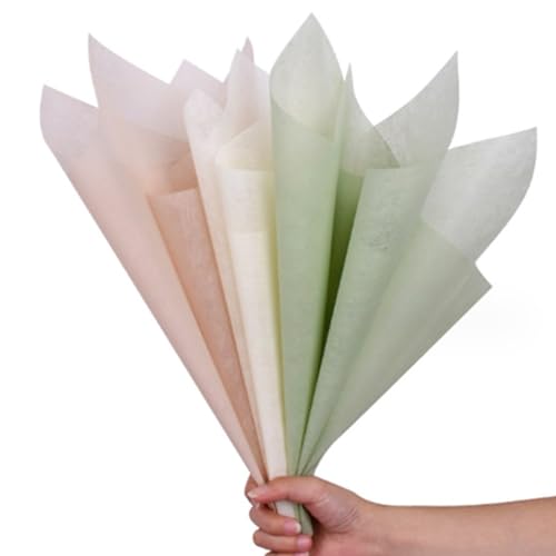 OUKEYI 145 Blatt Korean Of Cotton Wrapping Flower Paper Non-Woven Floral Wrapping Paper, Waterproof Pleated Withdrawable Flower Bouquet Lining Paper Flower Shop Supplies Floral Gift Packaging Paper von OUKEYI