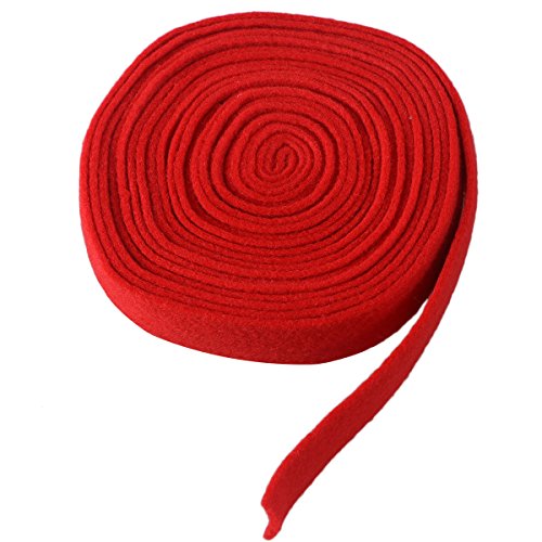 OULII 500cm Filzband Bastelfilz Dekoband Rolle Filzplatten für Weihnachten Advent Hochzeit DIY Dekorationen (Rot) von OULII