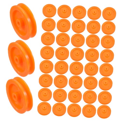 OUNONA 1 Satz Riemenscheibe Aus Kunststoff Mehrzweck-riemenscheibe Diy Modell Spielzeugrad Motor Spielzeug Riemenscheibe Modellzubehör Aus Kunststoff Diy-teile Orange Plastik 100st von OUNONA