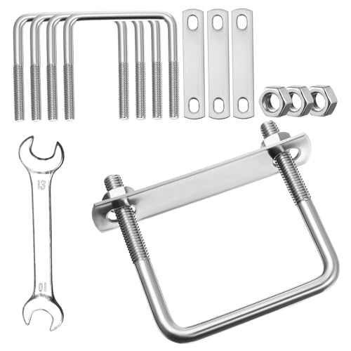 OUNONA 1 Satz Schraubenschlüsselsatz Edelstahlschrauben Quadratische U-bolzen Vierkant-u-bolzensatz U Schrauben Du Klemmst Quadratischer U-bolzen Rostfreier Stahl Silver 4 Stück von OUNONA