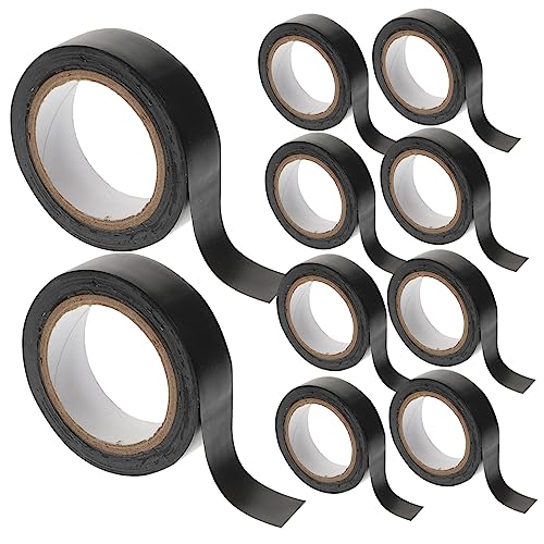 OUNONA 10 Rollen Isolierband Klebeband schwarz Kabelbaumband Licht blockierende Aufkleber schwarzes Gafferband black tape Elektriker Klebeband Möbelband hitzebeständiges Klebeband Gummi von OUNONA