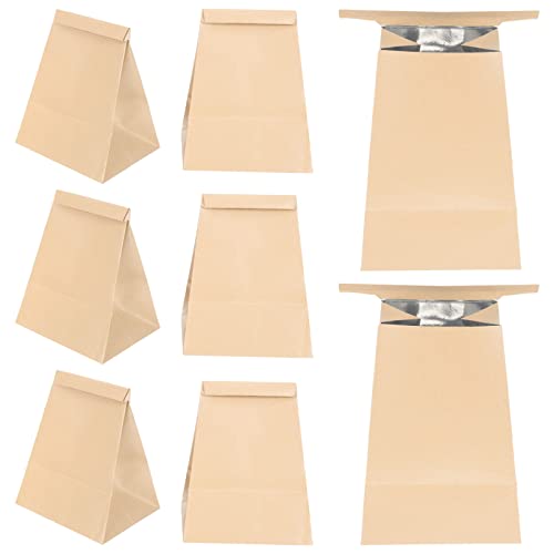 OUNONA 10st Outdoor-kotzbeutel Spuckbeutel Übelkeit Barf Taschen Erbrechen Beutel Emesis-tasche Kraftbeutel Flugzeugmüllsäcke Spucktüte Kranke Taschen Kinder Auto Light Brown Kraftpapier von OUNONA