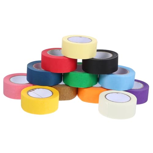 OUNONA 12 Rollen Buntes Malerband Künstlerisches Klebeband Abdeckklebeband farbiges klebeband DIY Dekorationsklebeband DIY-Band Geschenkband als dekorative Klebebänder Papier von OUNONA