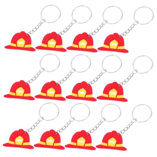 OUNONA 12Stücke Feuerwehrmann Schlüsselanhänger Stylisches Feuerwehrhelm Design für Party Zubehör Kindergeburtstag Rucksackanhänger und Taschenanhänger OUNONA 12Stücke Feuerwehrmann Schlüsselanhänger Stylisches Feuerwehrhelm Design für Party Zubehör Kindergeburtstag Rucksackanhänger und Taschenanhänger von OUNONA
