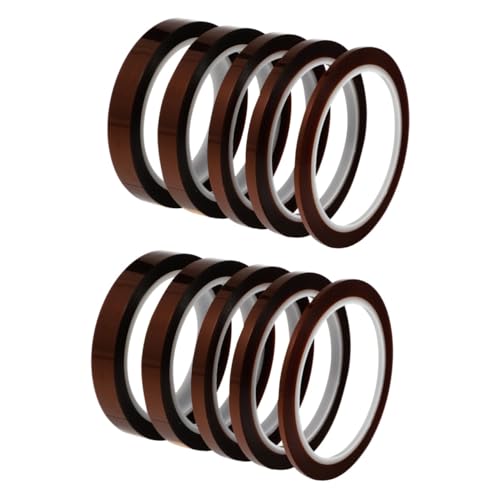 OUNONA 2 Sätze Hochtemperaturbeständiges Klebeband Kein Transferband Klebeband Zum Löten Band Für Sublimation Heißpresspapier Abdeckband Subsensitiver Silikonkleber Brown 5 Rollen * 2 von OUNONA