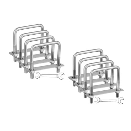 OUNONA 2 Sätze Schraubenschlüsselsatz Quadratischer U-bolzen Vierkant-u-bolzen Quadratische U-bolzen Du Klemmst U Schrauben Silver Rostfreier Stahl 4 Stück * 2 von OUNONA