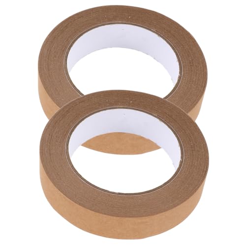 OUNONA 2 Stk Klebeband geschenkverpackung verpackungsband Stabiler Papiertape Kartonverschlussband Abdeckband sich bewegendes Band Packband aus Papier Packpapier kleben Kraftpapier Brown von OUNONA