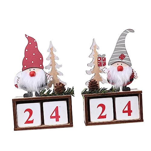 OUNONA 2 Stück 2020 Weihnachten Adventskalender Feiertagsdekoration Kalender Aus Holz Weihnachten Weihnachtsmann Weihnachtsdekorationen von OUNONA