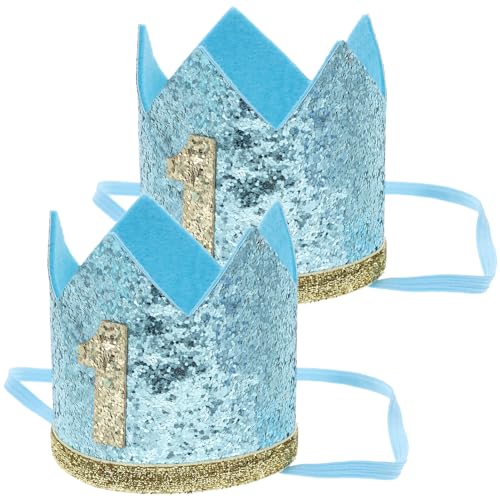 OUNONA 2 Stück Tiara Für Prinzessinnenkronen Requisiten Für Babygeburtstagsmützen Hut Zum 1. Geburtstag -geburtstagsmütze Kindermütze Erste Gefühlt Sky-blue OUNONA 2 Stück Tiara Für Prinzessinnenkronen Requisiten Für Babygeburtstagsmützen Hut Zum 1. Geburtstag -geburtstagsmütze Kindermütze Erste Gefühlt Sky-blue von OUNONA